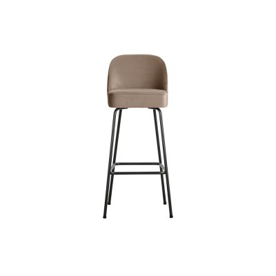 Scaun de bar bej din catifea (înălțime șezut 79 cm) Vogue – WOOOD