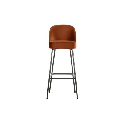 Scaun de bar cărămiziu din catifea (înălțime șezut 79 cm) Vogue – WOOOD