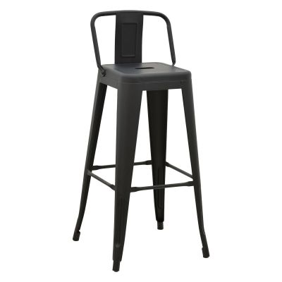 Scaun de bar cu spatar Utopia metal 42x42x97cm - Antracit