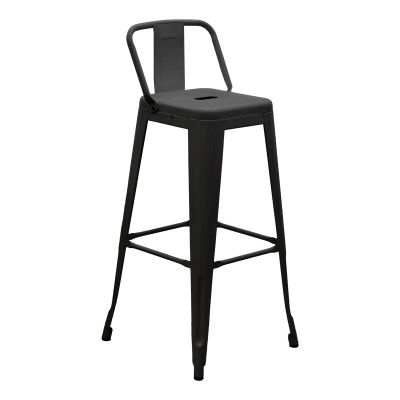 Scaun de bar cu spatar Utopia metal 42x42x97cm - Negru