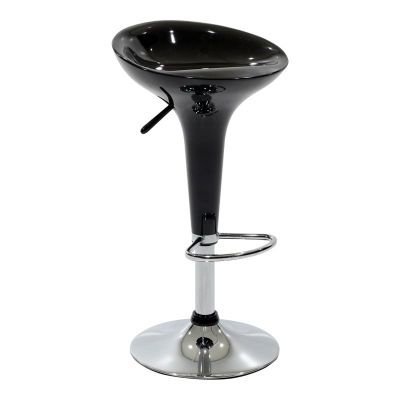 Scaun de bar Felice, negru/argintiu, 40x43x84 cm