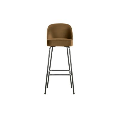 Scaun de bar galben muștar din catifea (înălțime șezut 79 cm) Vogue – WOOOD