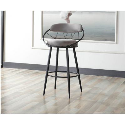 Scaun de bar, Hanah Home, Relax, 60x109x60 cm, Metal, Gri