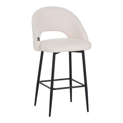 Scaun de bar Masebo, alb/negru, 48x52x97 cm