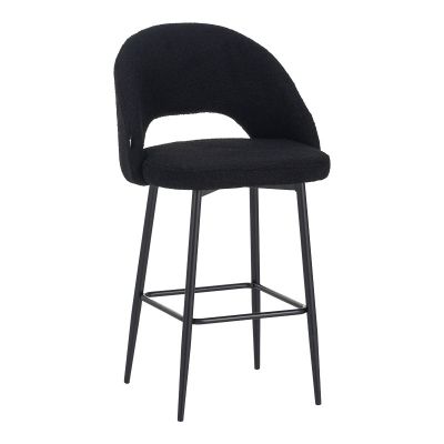 Scaun de bar Masebo, negru/negru, 48x52x97 cm