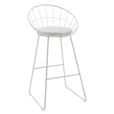 Scaun de bar Seth, Negru - Alb, 52x52x99 cm - Alb