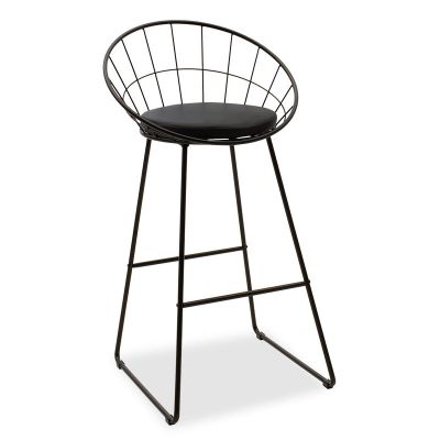 Scaun de bar Seth, Negru - Alb, 52x52x99 cm - Negru