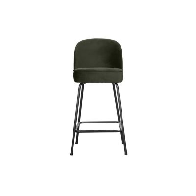 Scaun de bar verde închis din catifea (înălțime șezut 64 cm) Vogue – WOOOD