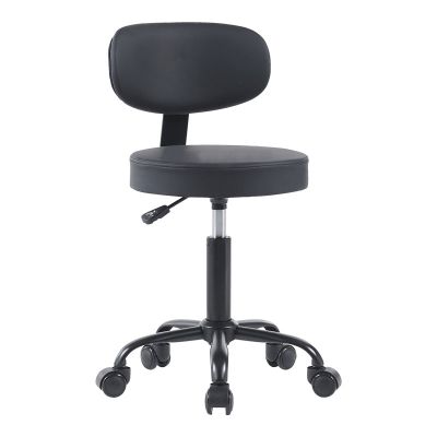 Scaun de birou Mafeshi cu rotile din piele ecologica pe, neagra, 45x44x70-82 cm - Negru