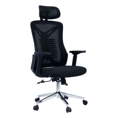 Scaun de birou manager Andrew plasa negru 61 x 65 x 117 cm - Negru
