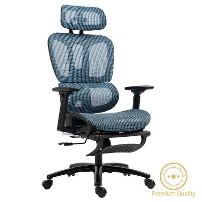 Scaun de birou manager cu suport pentru picioare Verdant Premium Quality - Albastru