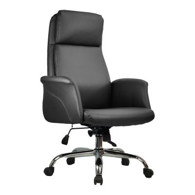 Scaun de birou managerial Derjio, piele PU, 68x66x115 cm - Negru