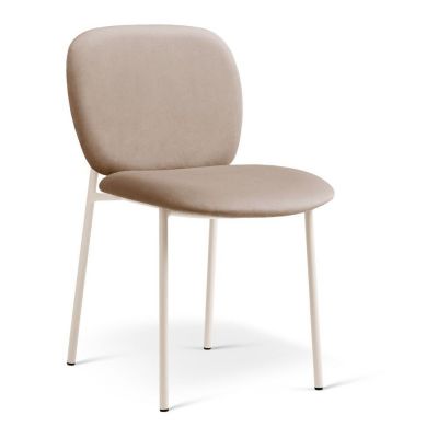Scaun de dining bej stivuibil tapițat Caroline – Micadoni
