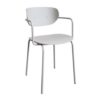 Scaun de dining gri deschis cu cotiere/stivuibil din metal Arch – Hübsch