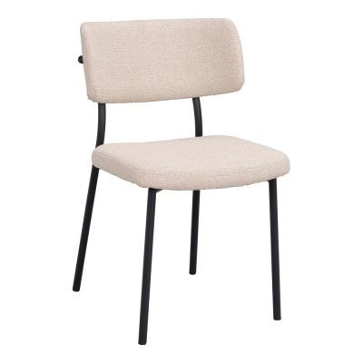 Scaun de dining negru/crem din oțel Herbster – Rowico