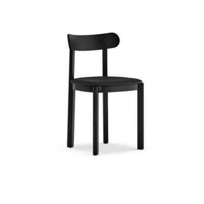Scaun de dining negru cu aspect de lemn de frasin Nara – Teulat