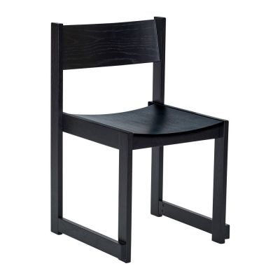 Scaun de dining negru stivuibil cu aspect de lemn de stejar Forma – Hübsch