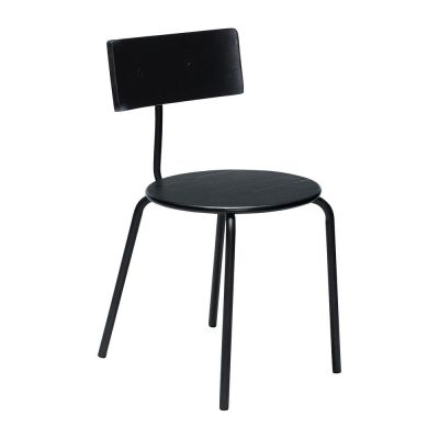 Scaun de dining negru stivuibil din metal Koi – Hübsch