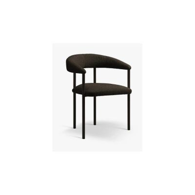 Scaun de living negru cu cotiere tapițat Lea – Micadoni