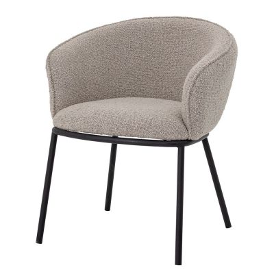 Scaun de living negru/gri deschis cu cotiere din material textil Cortone – Bloomingville