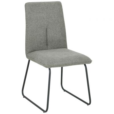 Scaun din metal, textil, gri, negru