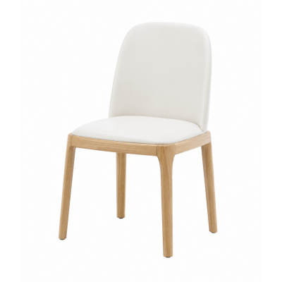 Scaun dining Selene OAK & Cream piele ecologică