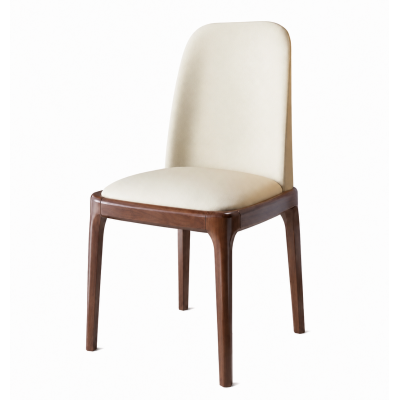 Scaun dining Selene Walnut & Cream piele ecologică