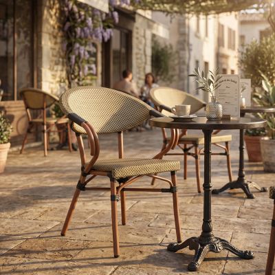 Scaun Isaia, Stofa, Nuc, 57x57x83 cm - Nuc