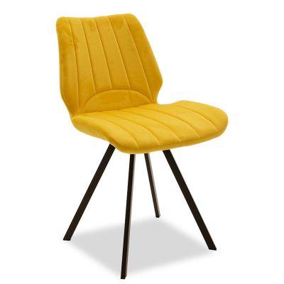 Scaun Sabia catifea, Galben, 58x45x80 cm - Galben