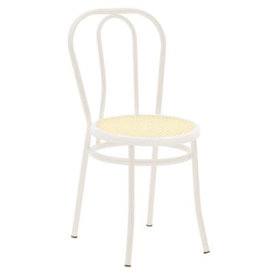 Scaun Vienna rattan metal, Alb - Bej, 100x200 cm - Alb