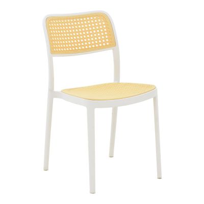 Scaun Westley, Alb - Negru, 55x47x81 cm - Alb