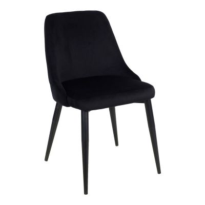 Scaun Zedna, Catifea Neagra, Negre, 51x58x84 cm - Negru