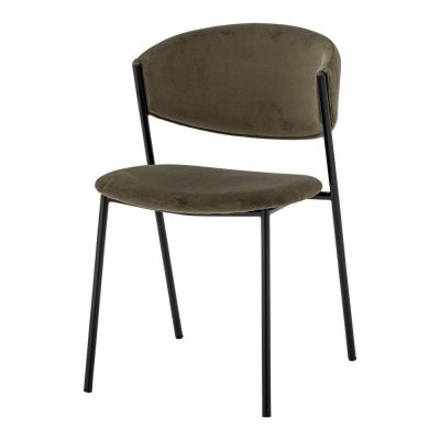 Scaune de dining kaki stivuibile 2 buc. tapițate Marlo – Bloomingville