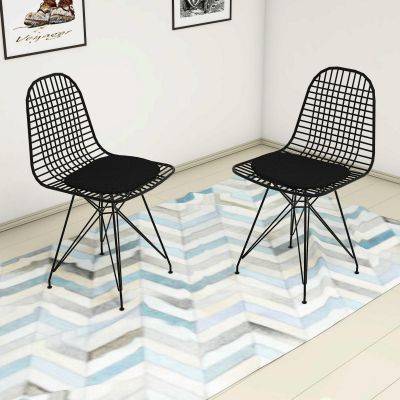 Set 2 Scaune, Interior/Exterior Fancy, Negru, 45x42x80 cm - Negru
