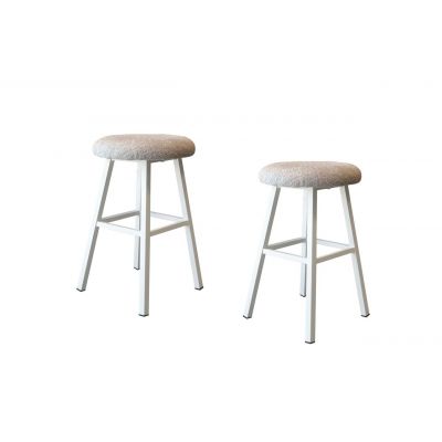 Set de scaune (2 Pieces), Hanah Home, Am avut, PAL, Crem/Alb