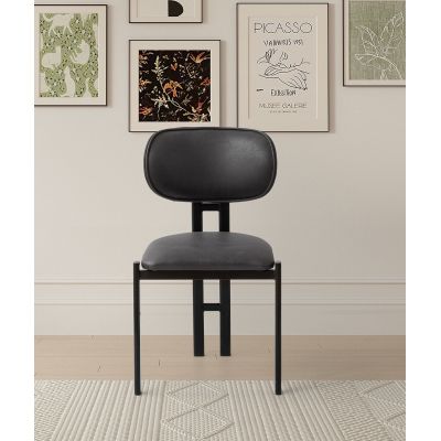 Set de scaune (2 Pieces), Hanah Home, Muriz, Metal, Antracit / Negru