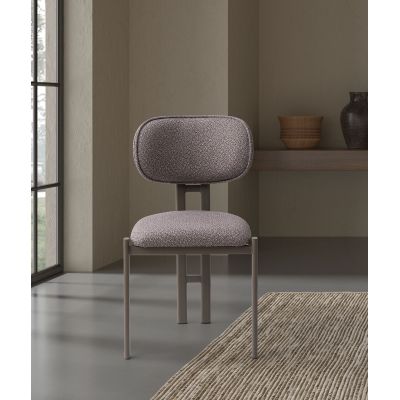Set de scaune (2 Pieces), Hanah Home, Muriz, Metal, Ashen / Cappuccino