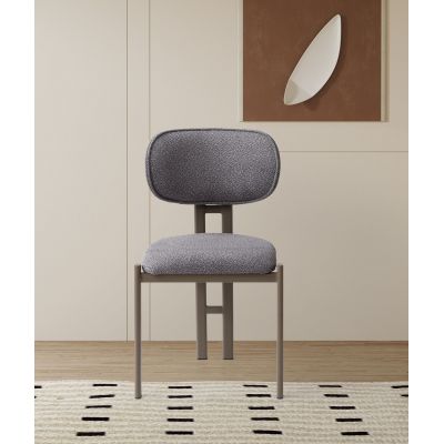 Set de scaune (2 Pieces), Hanah Home, Muriz, Metal, Dark Grey / Cappuccino