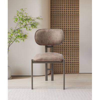 Set de scaune (2 Pieces), Hanah Home, Muriz, Metal, Mink / Cappuccino