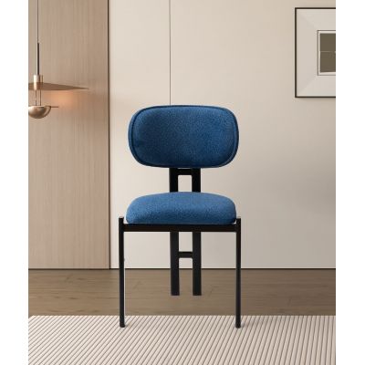 Set de scaune (2 Pieces), Hanah Home, Muriz, Metal, Navy Blue / Black