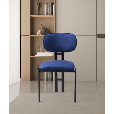 Set de scaune (2 Pieces), Hanah Home, Muriz, Metal, Navy Blue / Black