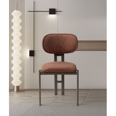 Set de scaune (2 Pieces), Hanah Home, Muriz, Metal, Tile Red / Cappuccino