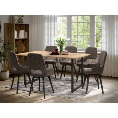 Set Masa Olive + 6 Scaune Berna Cappuccino