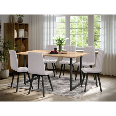 Set Masa Olive + 6 Scaune Karma Gri Deschis