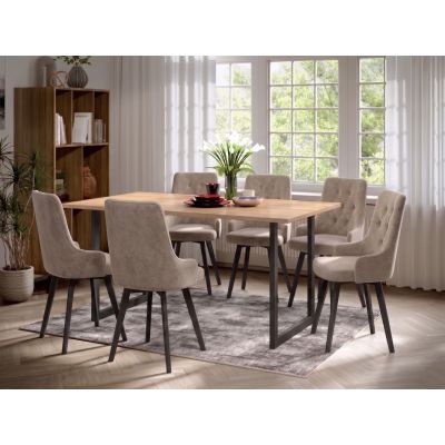 Set Masa Olive + 6 Scaune Talin Bej