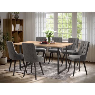 Set Masa Olive + 6 Scaune Talin Gri Antracit