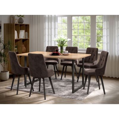 Set Masa Olive + 6 Scaune Talin Maro