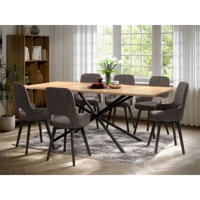 Set Masa Otis + 6 Scaune Berna Cappuccino