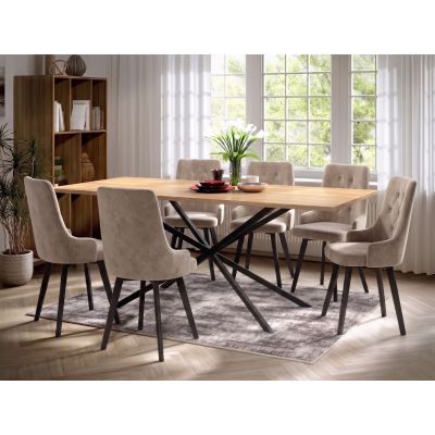 Set Masa Otis + 6 Scaune Talin Bej