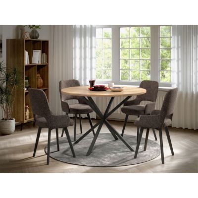 Set Masa Rotunda Spira + 4 Scaune Berna Cappuccino